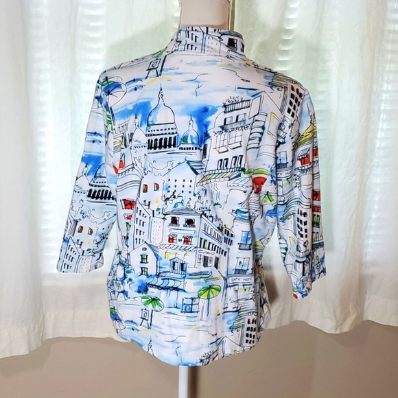 Drapers & Damon's Paris Print Lightweight Jacket Woman's XL - Picture 2 of 5